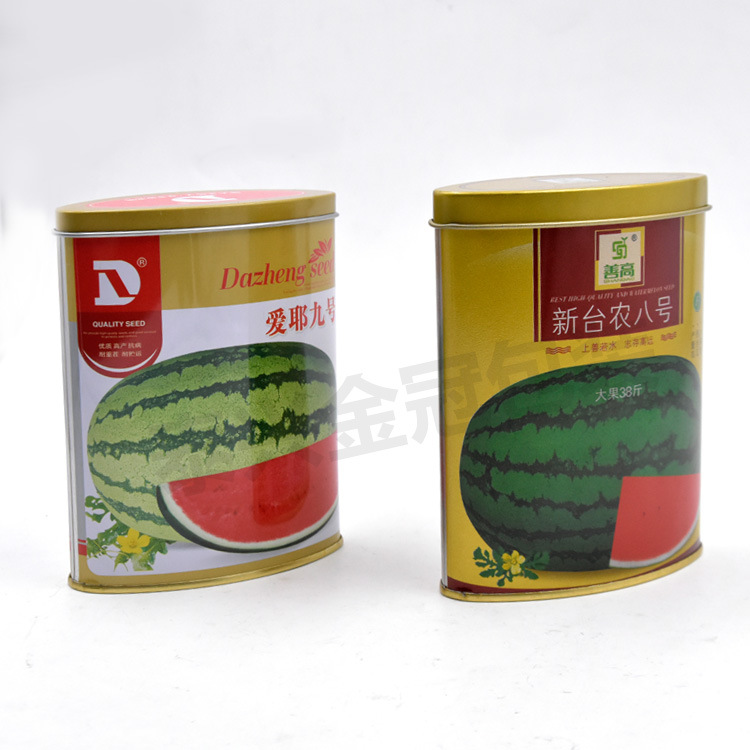 厂家 供应食品级圆形铁罐 西瓜种子包装罐  种子罐 圆形易拉罐