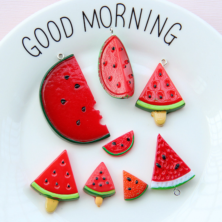 Simulation Watermelon Key Pendant Watermelon Patch Summer diy Handmade Jewelry Earrings Earrings Resin Jewelry Accessories
