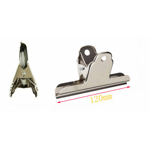 Stainless steel clip, round ticket clip, mountain-shaped clip 120mm, drawing board clip, document clip, complete sizes