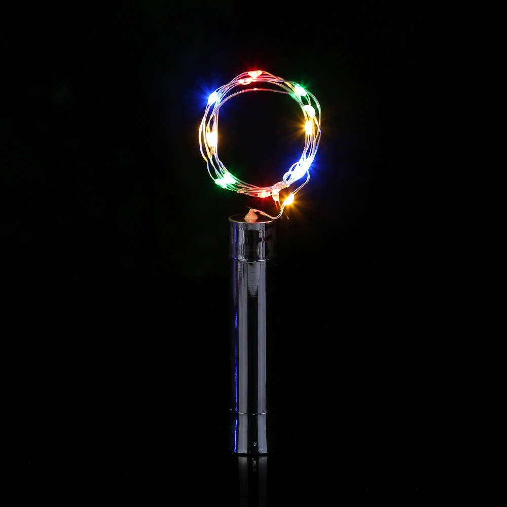 Светильник‑пробка для бутылки LED, медная вставка с водонепроницаемой гибкой нитью, 1–2 м, работает от батареек