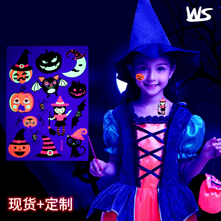 Tatuajes Temporales Infantiles de Transferencia de Agua de Papel Fluorescente para Niños y Halloween image 3