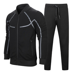 Autumn new leisure suit Amazon leisure sports suit large size baseball suit cotton men DIY design LOGO