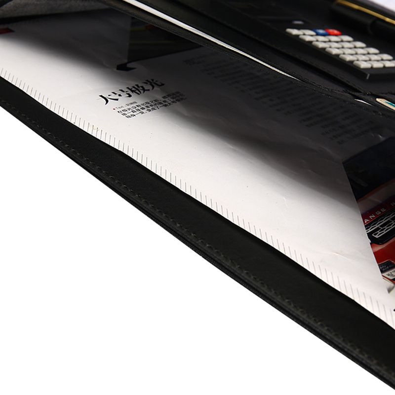 Nueva Carpeta de cuero A4 al por mayor Logotipo de múltiples funciones de la PU Carpeta de negocios carpeta Gerente de Ventas de la Oficina en stock