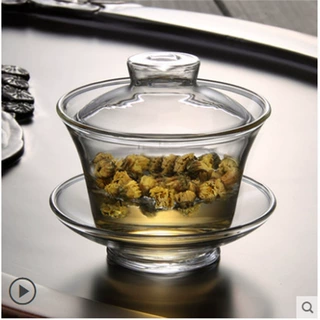 高硼硅耐热玻璃茶具玻璃盖碗三才透明品茗杯功夫茶杯茶碗厂家批发