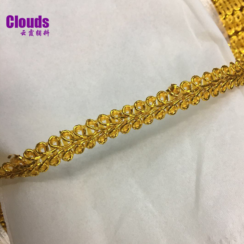 厂家直销 金线花边 装饰花边 串圆花边