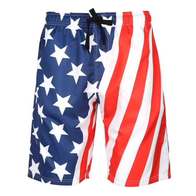 2026 Summer New Amazon Men's Quick-Dry Beach Shorts, Plus Size, Printed Shorts, European and American Style Summer Sports Pants