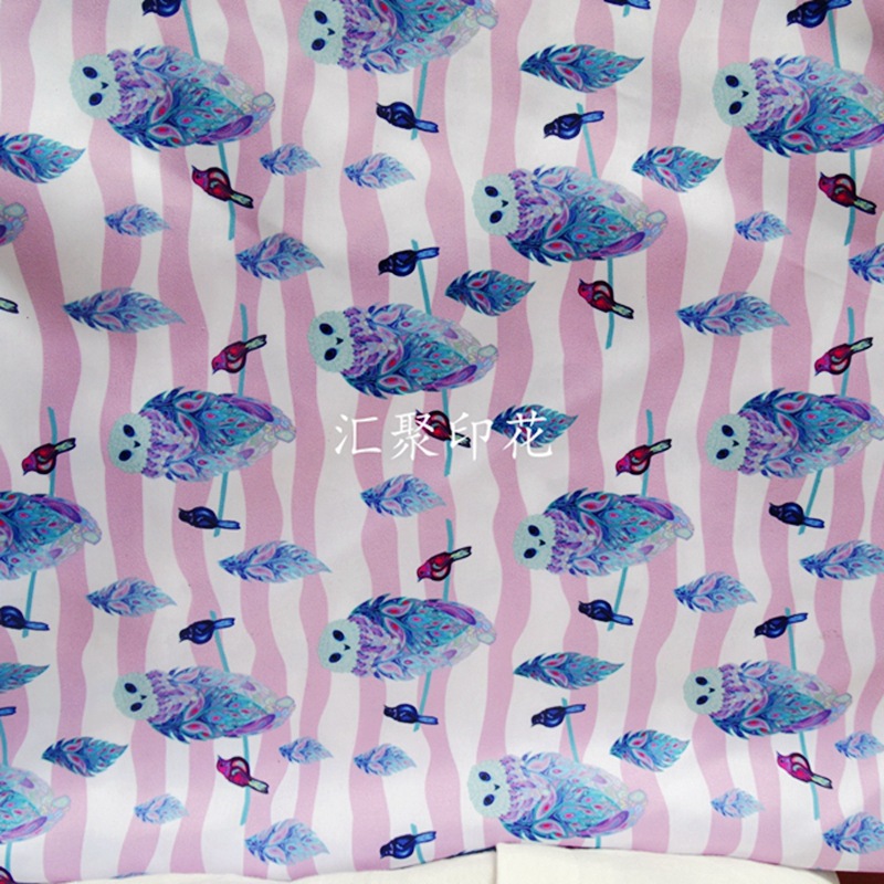 粉底猫头鹰     面料印花 高温分散