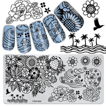 原创手绘美甲印花板 印花甲油转印指甲印花钢板模板 YZW-N系列