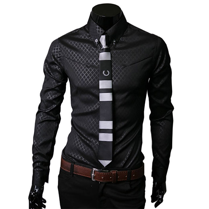 Offerta speciale Lingge Camicia a maniche lunghe da uomo casual scozzese nuova di grandi dimensioni 5912_voghion.com