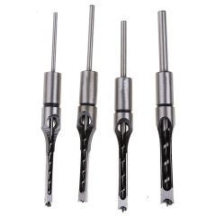 Woodworking square hole drill, inch lengthened woodworking square hole drilling, square hole drill bit for tenon machine 4PC