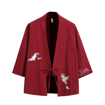 Spring and summer men's wear ancient costume coat Embroidery Tang costume Improvement Chinese style Youth Hanfu Cardigan