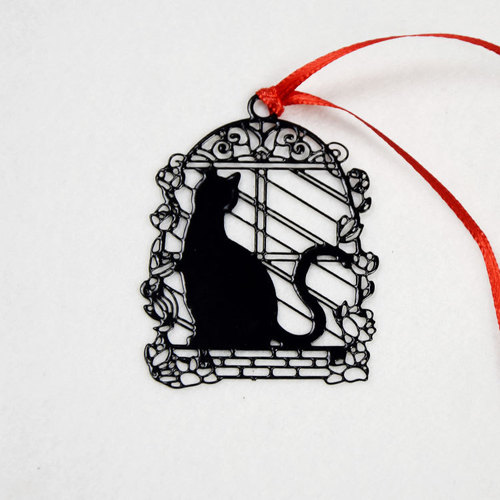 Manufacturer Black Cat Series Stainless Steel Metal Black Paint Bookmark Exquisite Retro Gift Gift Bookmark