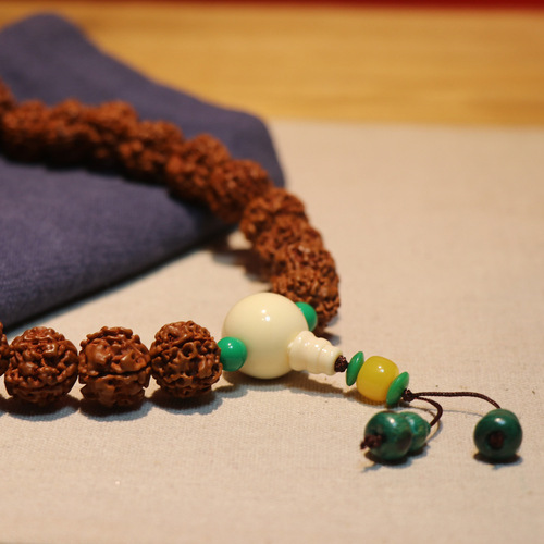 Dai's Sandalwood Nepalese Great Vajra Bodhi 108 Bead Mala Bracelet and Necklace Five-Petaled Vajra Bodhi Seeds