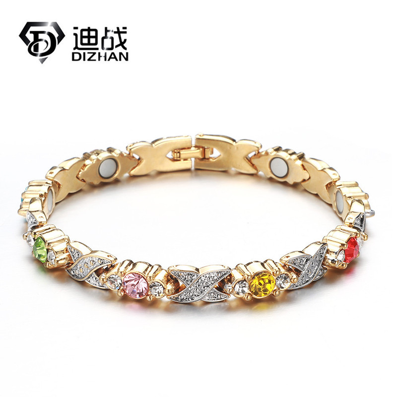 Ready-Made Wholesale Cross-Border Popular Jewelry Copper Diamond-Encrusted High-Quality Charm Bracelet Hui Health Care Magnetic Therapy Bracelet