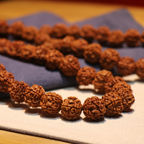 Dai's Sandalwood Nepalese Great Vajra Bodhi 108 Bead Mala Bracelet and Necklace Five-Petaled Vajra Bodhi Seeds
