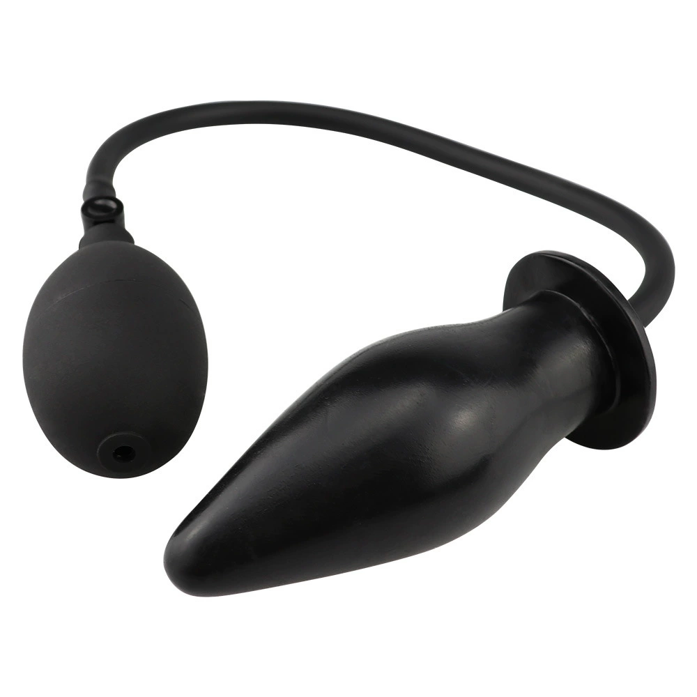 Anal dilator inflatable expander, female adult toy, hand pump, black or flesh (aluminum pouch)