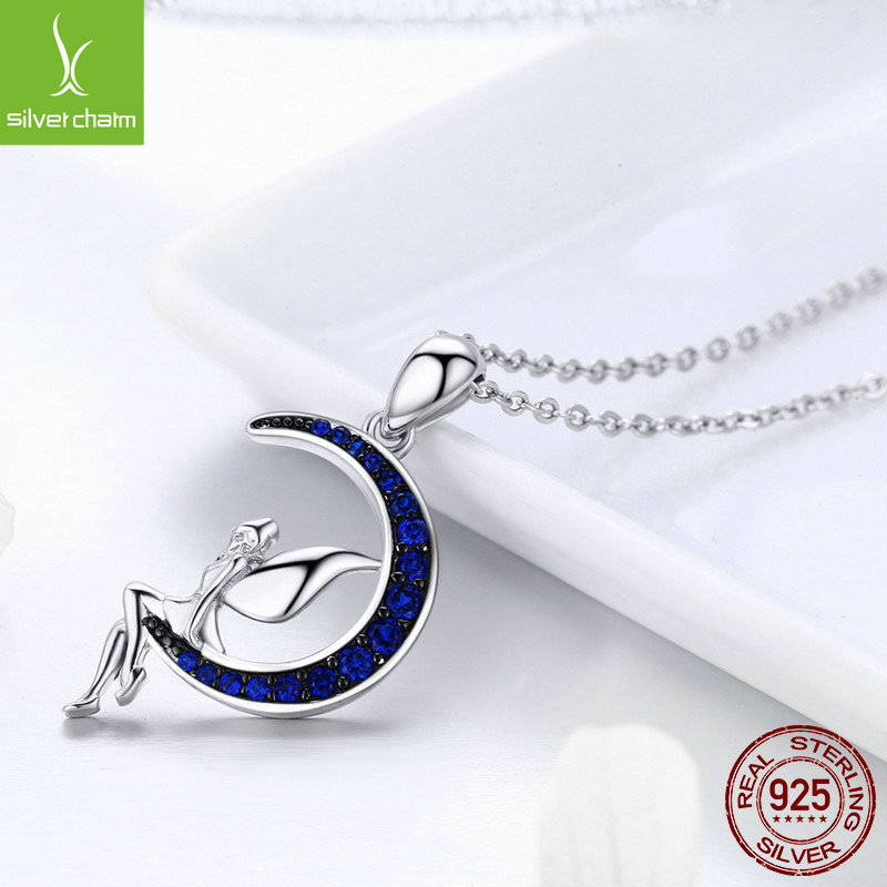Verico's New Moon Fairy S925 White Golden-Plated Necklace, Fashionable and Popular Item Scn244