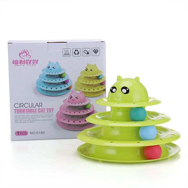 Cat Toy Cat Turntable Ball Three-layer Cat Tower Toy Cat Stick Toy Cat Scratching Board Pet Grinding Claw Cat Supplies 6