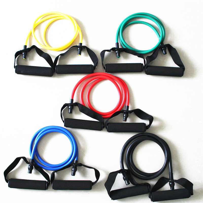 Fitness yoga en forma de banda de tensión de estiramiento banda de resistencia brazo tirar cuerda pérdida de peso equipo de ejercicio cinco colores en stock