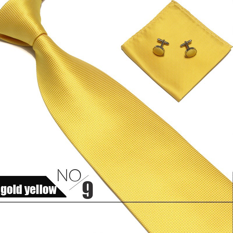 10cmネクタイセット15色ダーク柄色織ポケットタオルカフスボタンメンズビジネスハンカチネクタイ3点セット