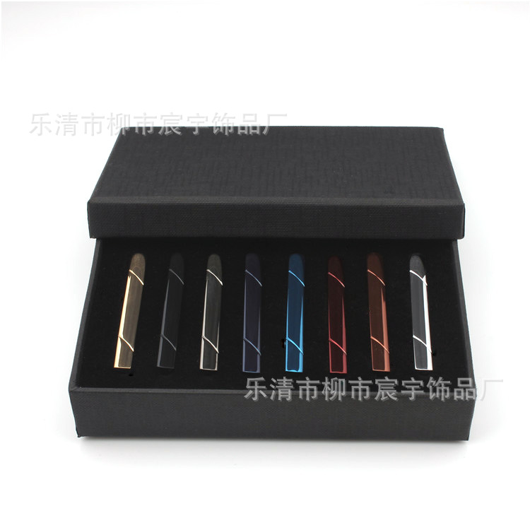 现货批发黑色长方形领带夹盒子 天底盖空盒14Ｘ8.5Ｘ3cm