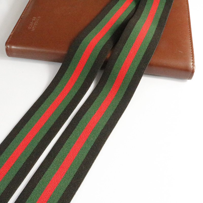 4.0间色条纹提花松紧带 仿尼龙拉毛彩色弹力橡筋 现货批发