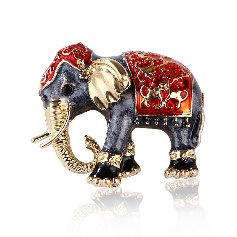 Lanhao new exotic oil dripping elephant brooch cute chic men's and women's same corsage pin jewelry wholesale