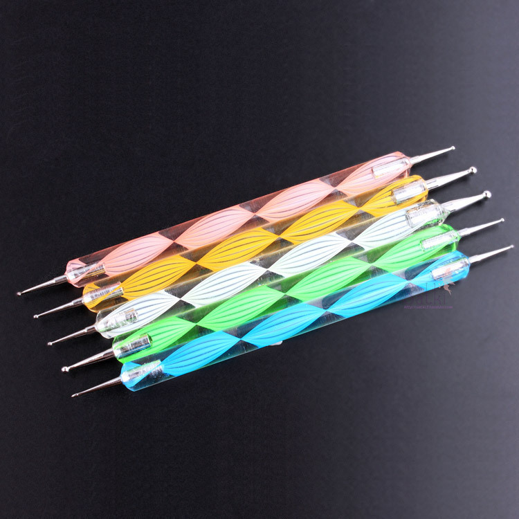 Double-head nail point drill pen 5 crystal acrylic pen holder to take drill set special multi-functional nail art tool Double-head nail point drill pen 5 crystal acrylic pen holder to take drill set special multi-functional nail art tool