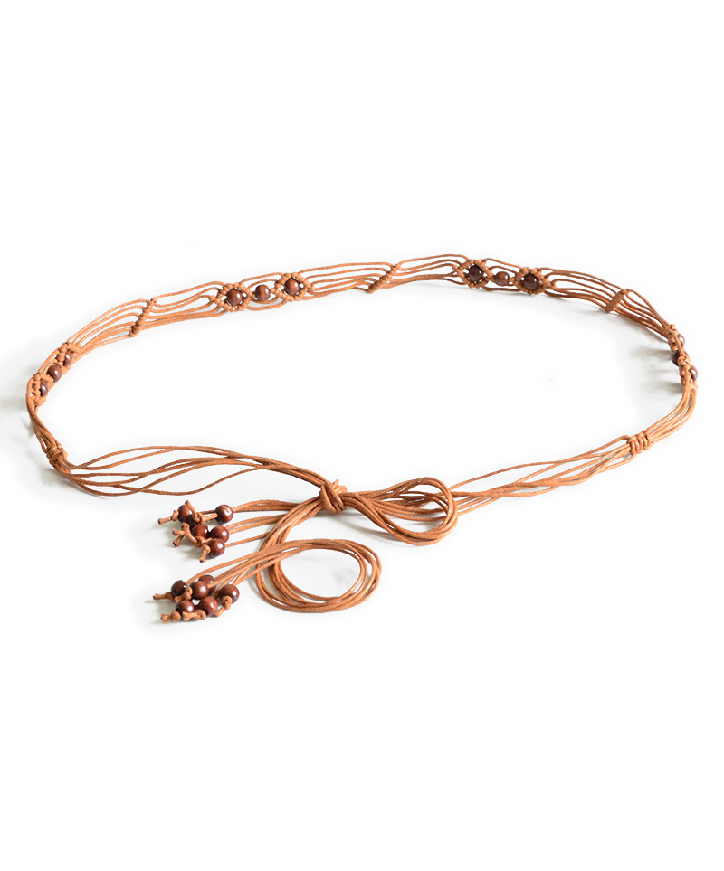 Cuerda de cintura tejida a mano de estilo étnico bohemio para mujer nueva correa de moda personalizada Cadena de cintura para mujer al por mayor
