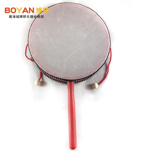 Orff imitation sheepskin rattle double-sided drum children's hand drum kindergarten early education teaching aids 6-inch toy drum
