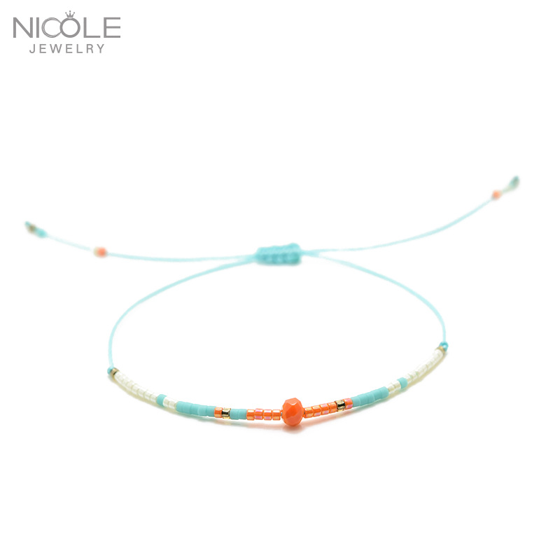 DIY pulsera de la joyería de las mujeres simples granos de arroz personalidad original artesanía color mezclado tejido joyería de moda ventas directas de la fábrica