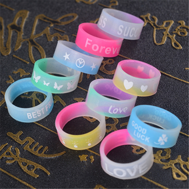 Glowing silicone rubber rings