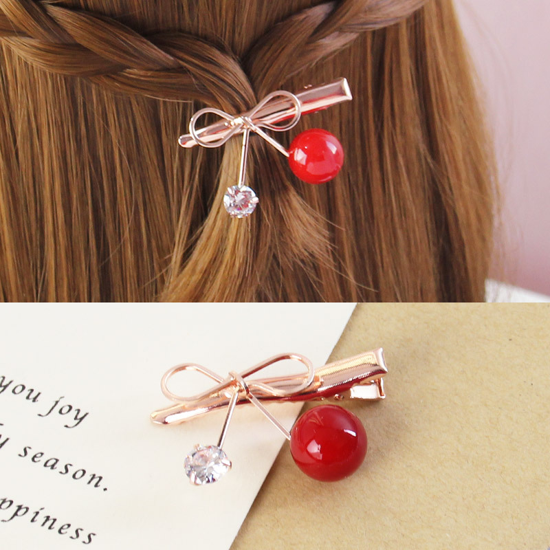 Comercio Exterior Accesorios para el cabello flequillo clip updo pelo headwear pajarita horquilla estilo coreano mariposa con incrustaciones perla Rana clip hembra