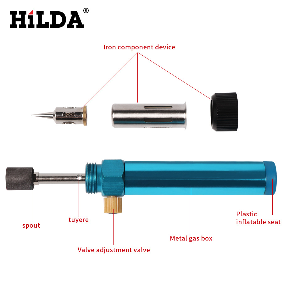 Hilda ventas directas de la fábrica en stock al por mayor de gas soldador eléctrico de soldadura de hierro herramientas de soldadura