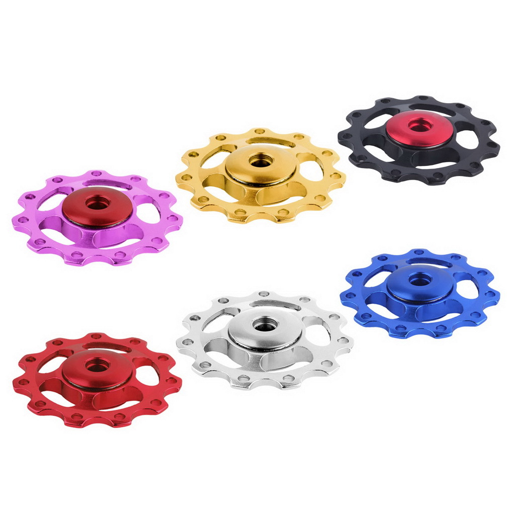 Guía de velocidad de bicicleta accesorios de la rueda guía de la bicicleta de montaña transmisión de la rueda de la guía del dial trasero rueda de la guía del ánodo del CNC multicolor