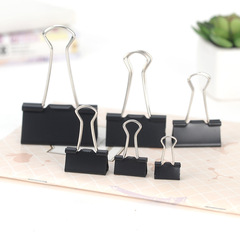 Black Long-Tail Clip Factory Direct Sales 15mm 19mm 25mm 32mm 41mm 51mm Various Specifications Bulk Ticket Clips Wholesale