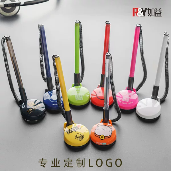 Ruyi Pen Custom Logo, Bank Signature Pen Customization, Adhesive Gel Pen for Desktop Base Cabinet Front Desk