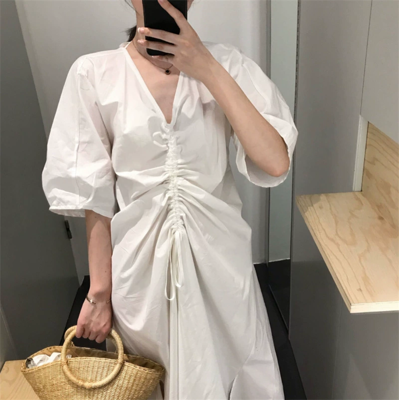 Yuyee_мягкий, легкий и крутой! Холодный ветер Нерегулярные A-слово Свободное платье с мясом для женщин