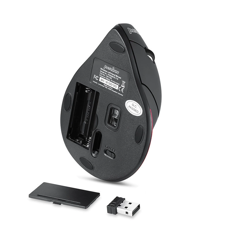 Left -handed wireless vertical mouse vertical programmable optoelectronic laptop book -type ergonomic mouse