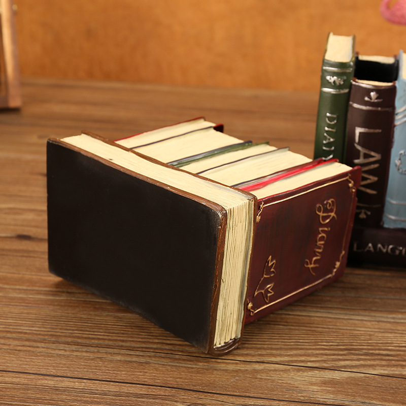 American Creative Resin Book-shaped Pen Holder Desktop Large Capacity Living Room Desk Home Multi-functional Storage Box Ornaments