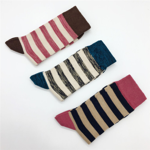 Spring and Autumn New Style Japanese Wide Striped Casual Mid-length Men's and Women's Socks Cotton Socks Couple's Trendy Socks Cotton Socks