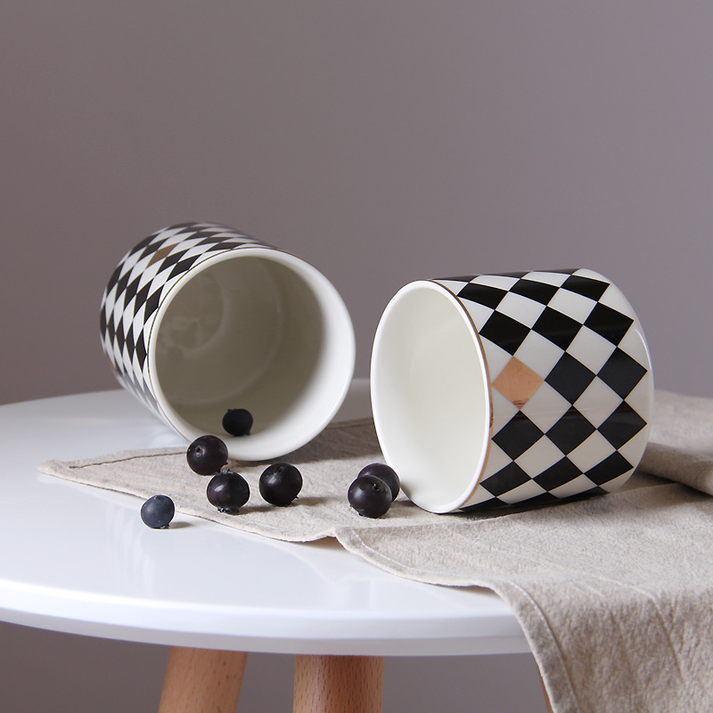 Tarro sellado de cerámica para el hogar Tarro de almacenamiento de granos creativos Tarro de almacenamiento de cocina Tarro de café con tapa de madera Botella de té Tarro