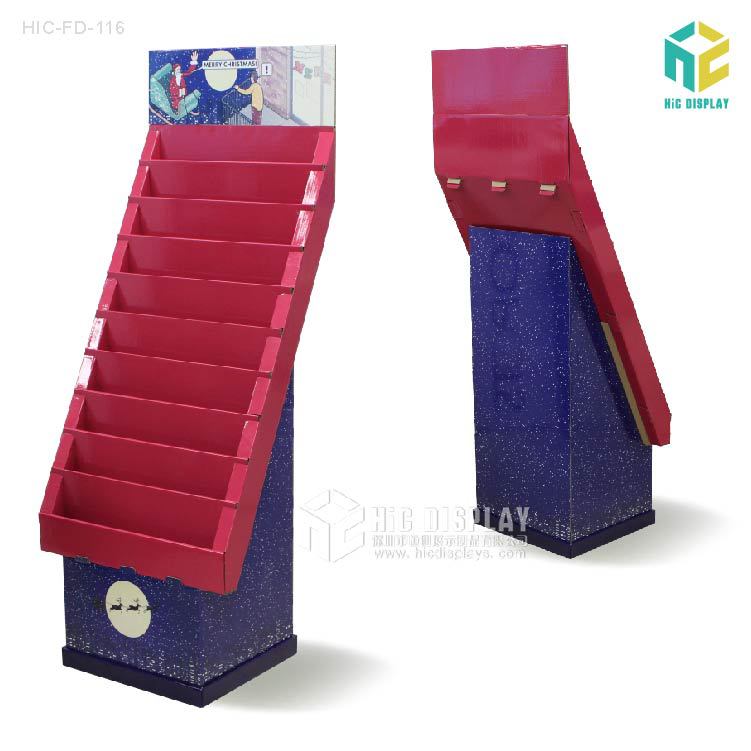 贺卡纸质展示架卡片纸货架 明信片纸展示架瓦楞纸商品陈列架