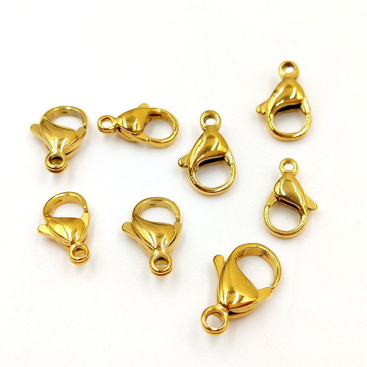 Titanium Steel 316L Lobster Clasp Vacuum Electroplating 18K Gold Lobster Clasp Jewelry Accessories Necklace Bracelet Buckle 304 Buckle