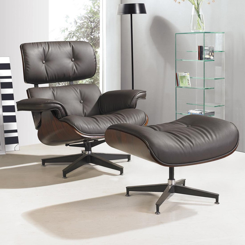 Simple moderno Eames reclinable ocio dormitorio estudio Oficina primera capa de piel de vaca silla solo sofá reclinable image 3