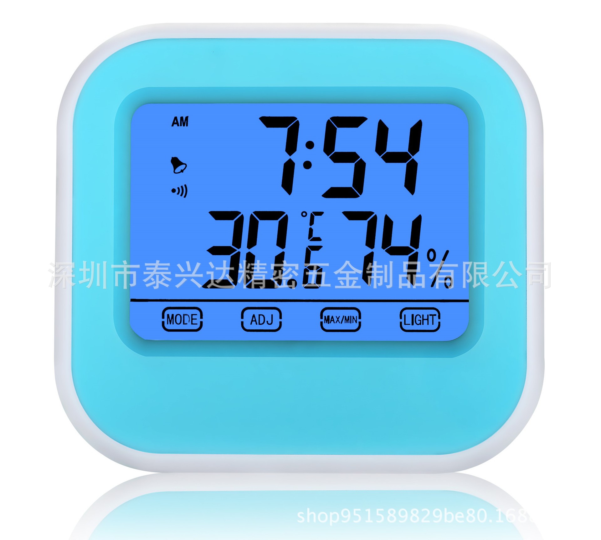 LED精品电子款温湿度计/自带时钟可触摸屏两用/高品质/量大从优