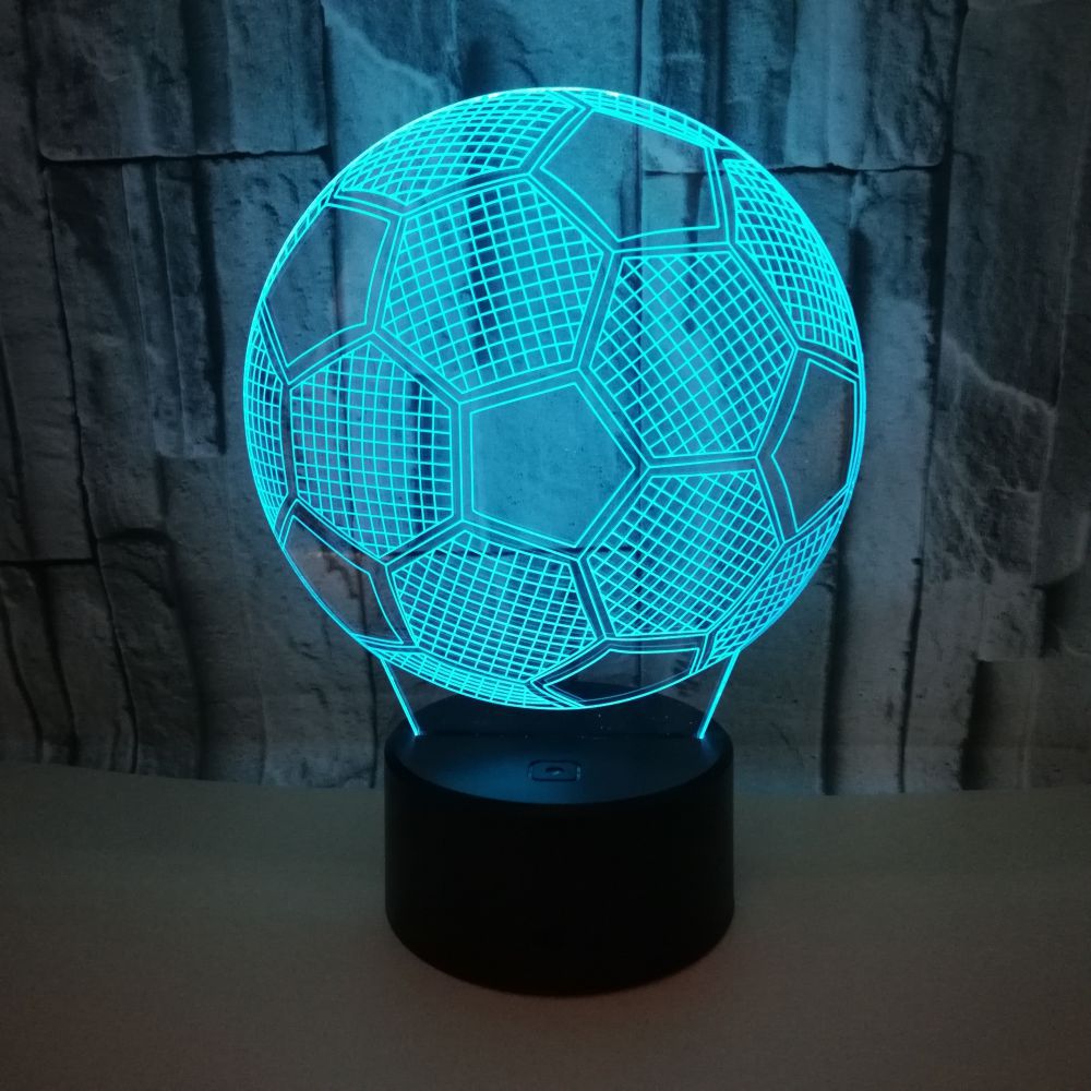 Lámpara de Escritorio LED 3D con Logotipos de los Cinco Grandes Equipos de Fútbol Transfronterizos, Real Madrid y Manchester United, Personalizable, Regalo Creativo, Luz Nocturna