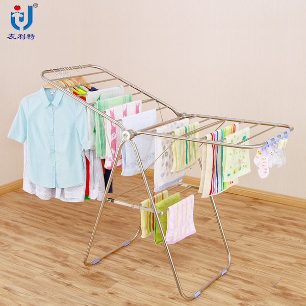 Wholesale installation-free stainless steel clothes drying rack