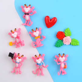 卡通创意创意可爱粉色豹子磁力冰箱贴磁贴家居磁贴吸铁石留言贴