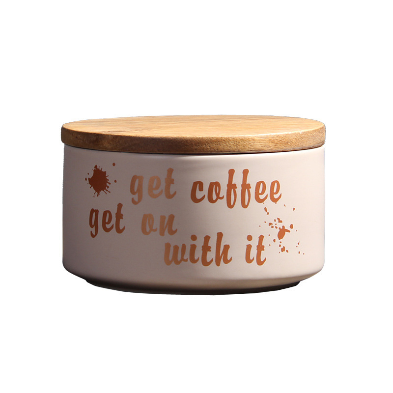 Nórdico creativo hogar cerámica sellado tarro café té almacenamiento tarro con tapa decoración al por mayor